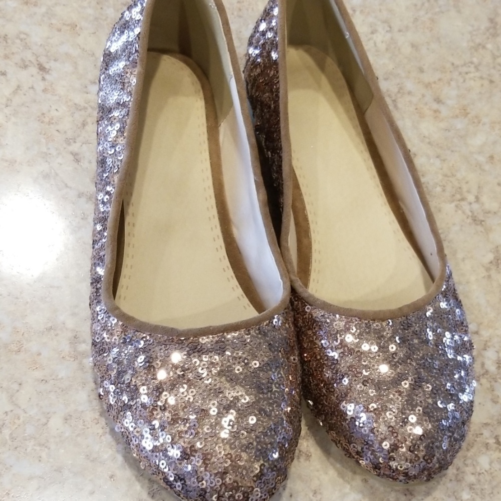 Gold Sequin flats